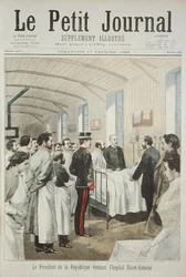 Der Präsident der Republik, Felix Faure (1841-99), besucht das Saint-Antoine-Krankenhaus in Paris, aus Le Petit Journal, 17. Februar 1895